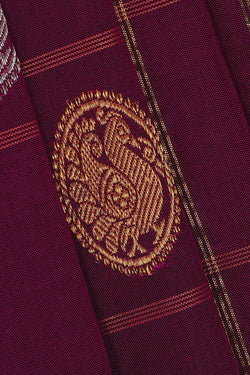 Image of Gadwal Silk Deep Wine Saree