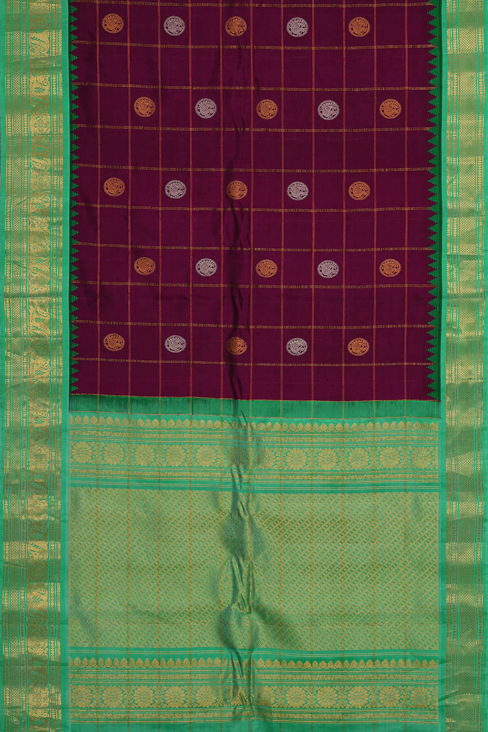 Gadwal Silk Deep Wine Saree