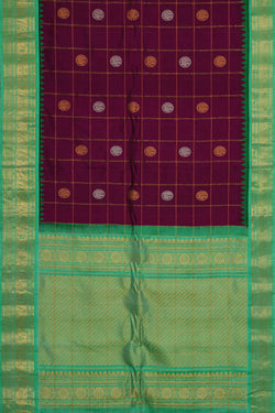 Image of Gadwal Silk Deep Wine Saree