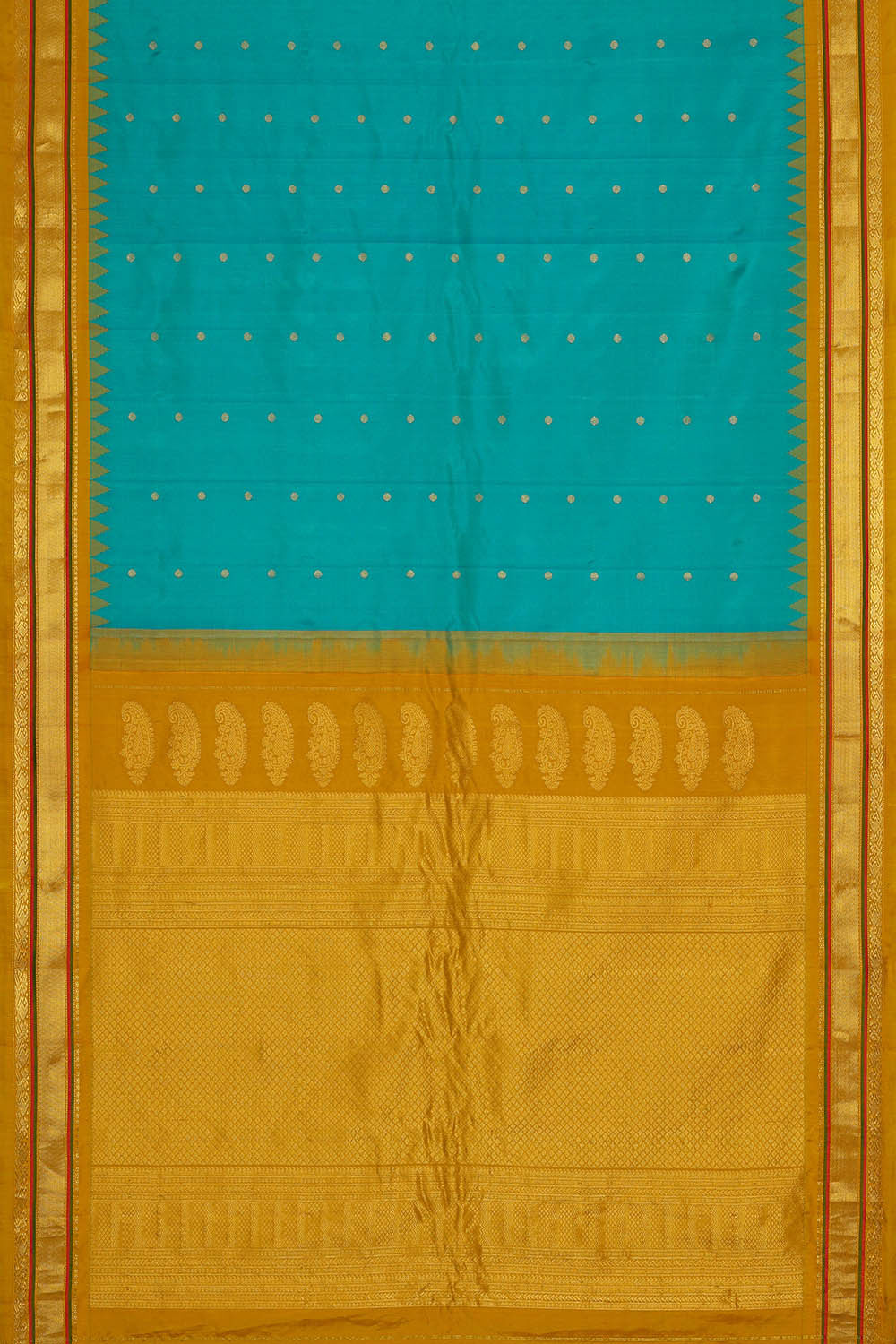 Image of Gadwal Silk Sky Blue Saree