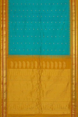 Image of Gadwal Silk Sky Blue Saree