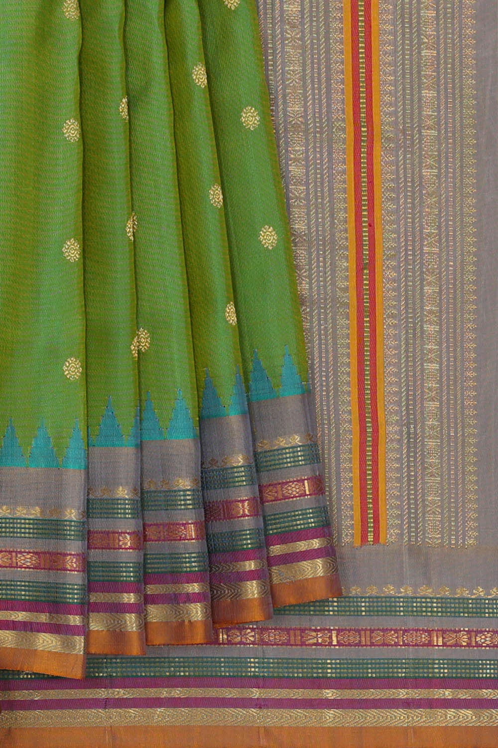 Image of Gadwal Silk Green Saree