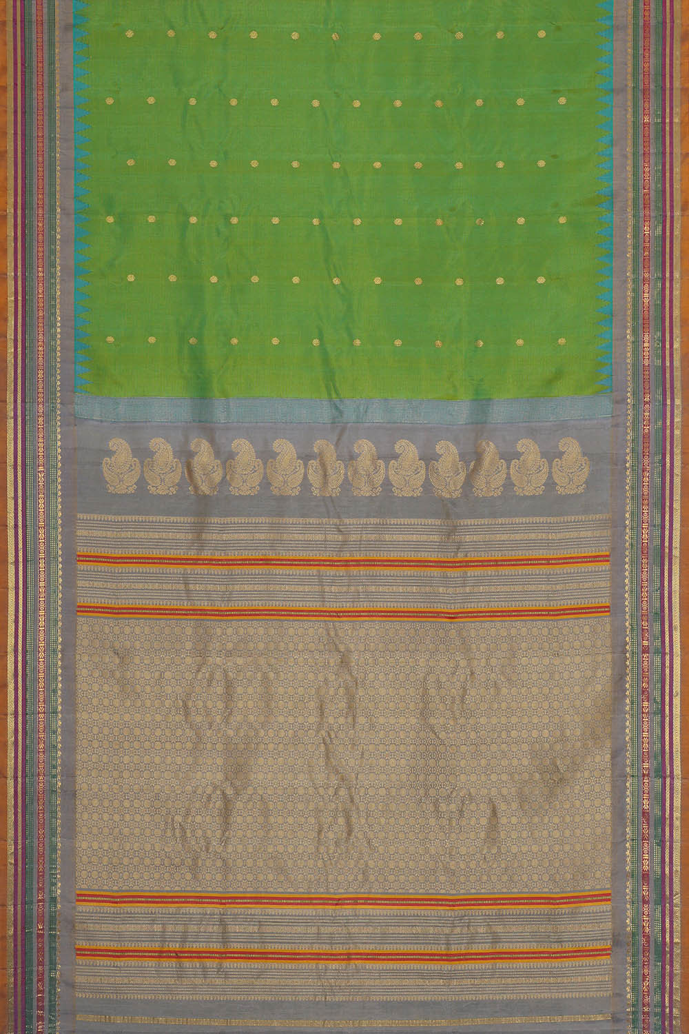 Image of Gadwal Silk Green Saree