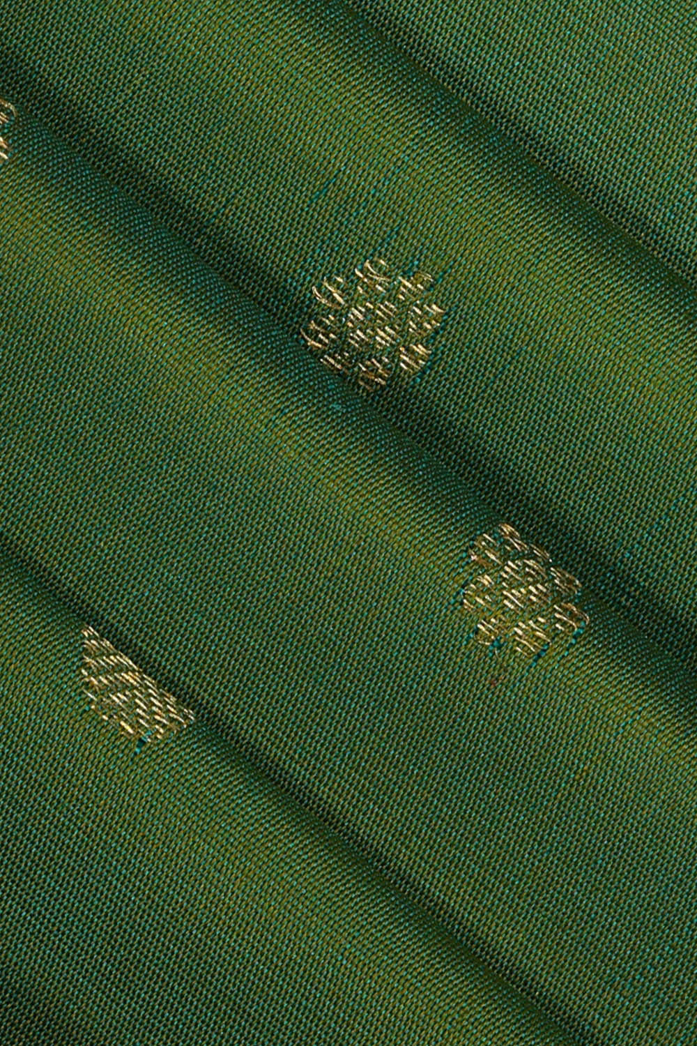 Image of Gadwal Silk Leaf Green Saree