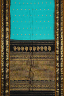 Image of Gadwal Silk Sky Blue Saree