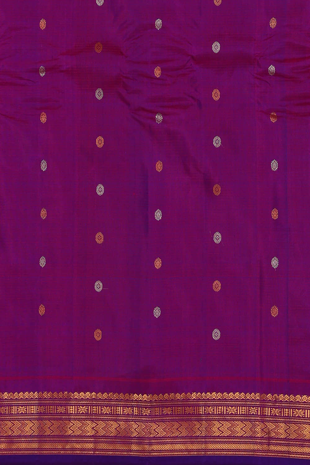 Gadwal Silk Cotton Dull Peach Saree