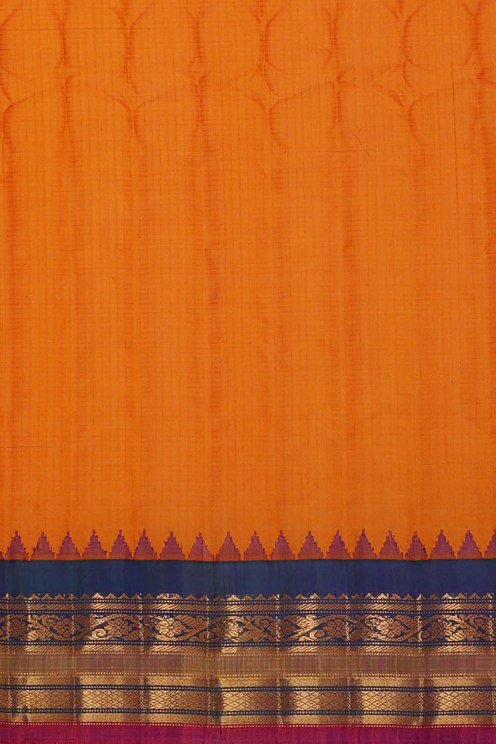 Gadwal Silk Cotton Mustard Yellow Saree