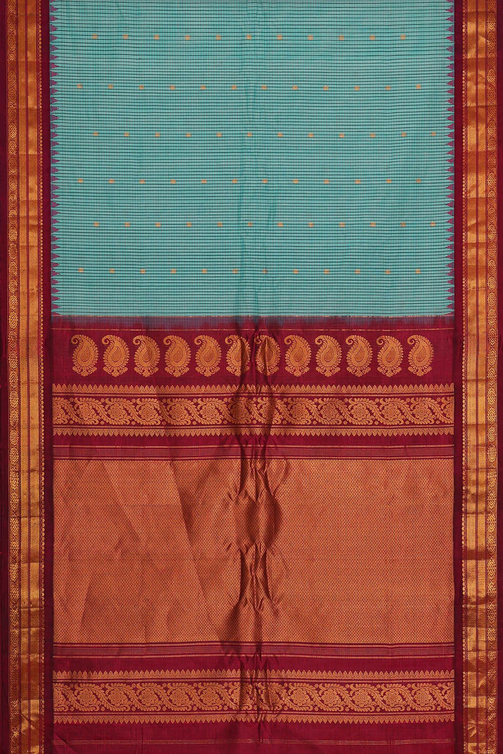 Gadwal Silk Cotton Sky Blue Saree