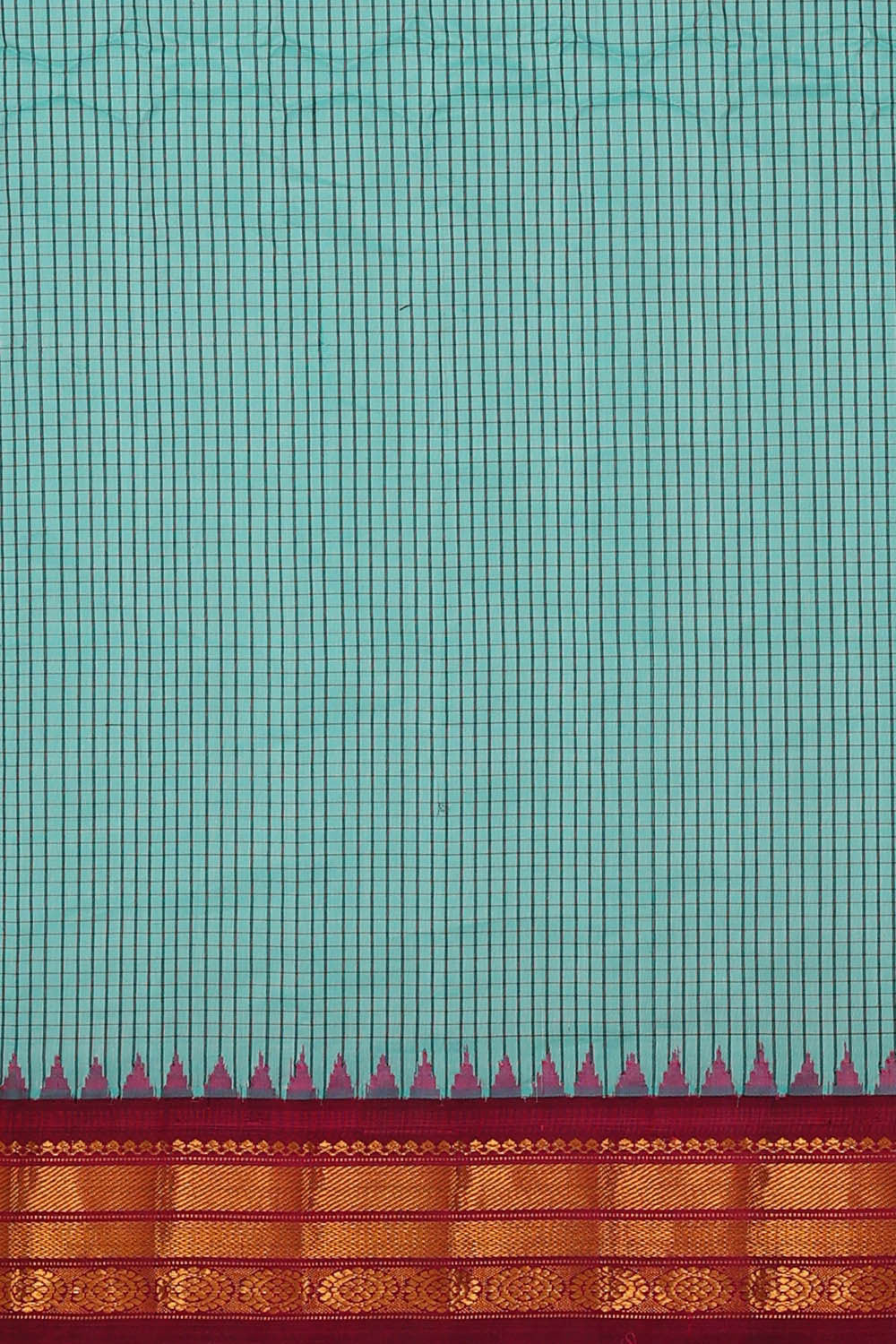 Gadwal Silk Cotton Sky Blue Saree