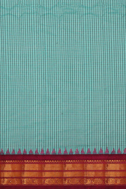Image of Gadwal Silk Cotton Sky Blue Saree