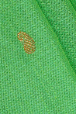 Image of Gadwal Silk Cotton Light Green Saree