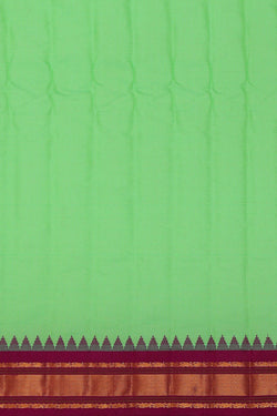 Image of Gadwal Silk Cotton Light Green Saree