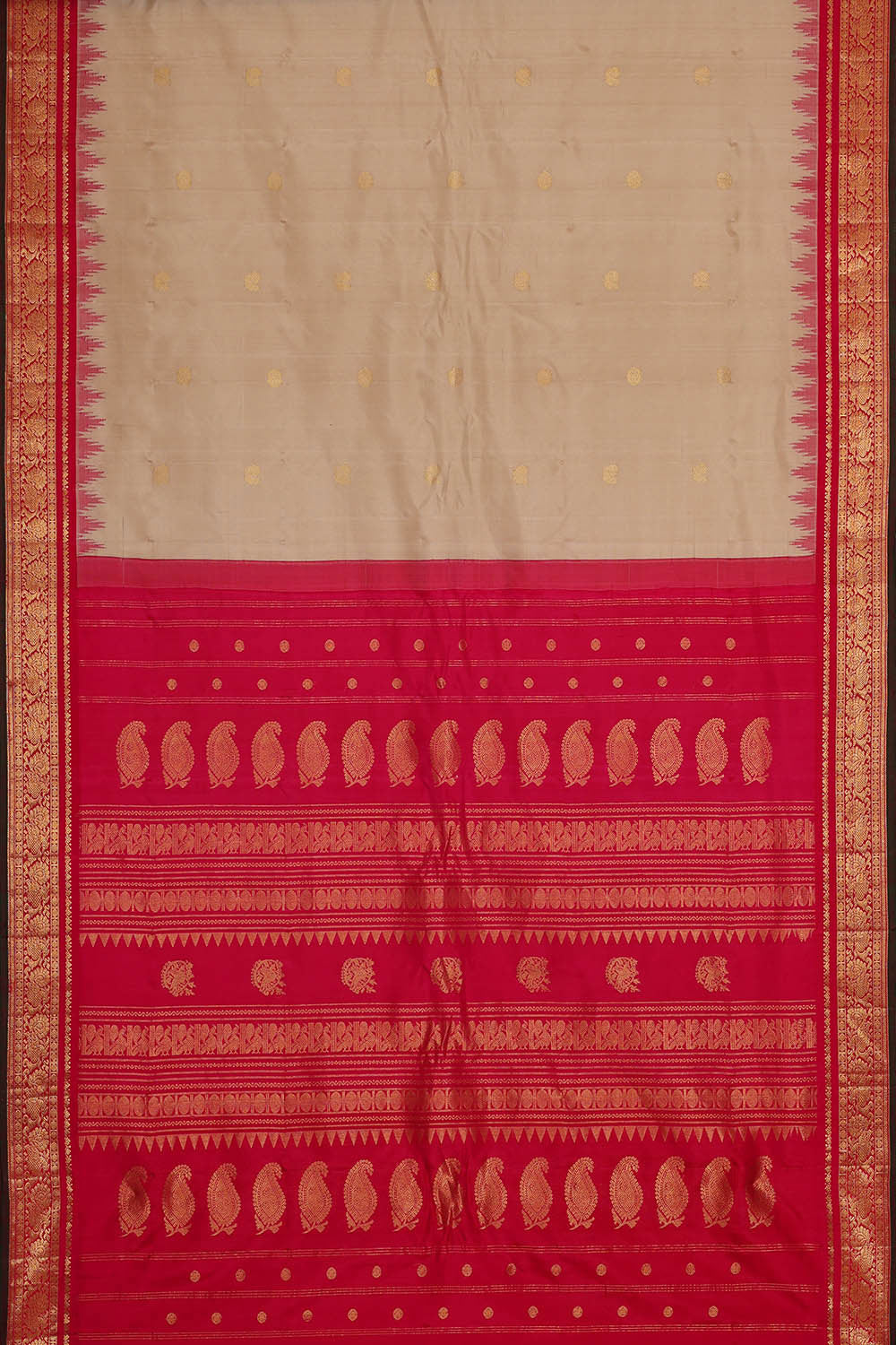 Gadwal Silk Cream Saree