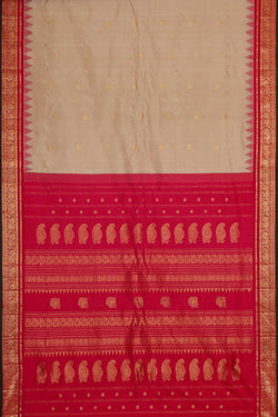 Image of Gadwal Silk Cream Saree