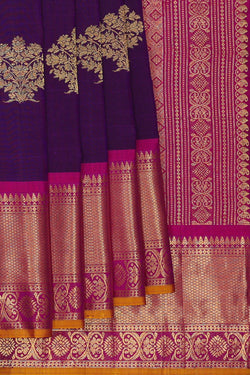 Image of Gadwal Silk Purple Saree