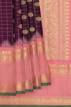 Image of Gadwal Silk Purple Saree