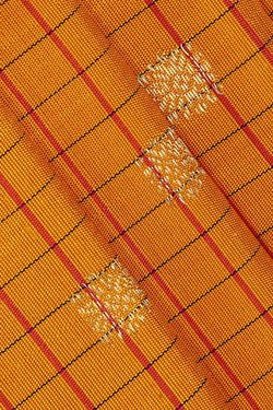 Image of Gadwal Silk Mustard Yellow Saree