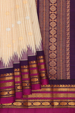 Image of Gadwal Silk Cream Saree