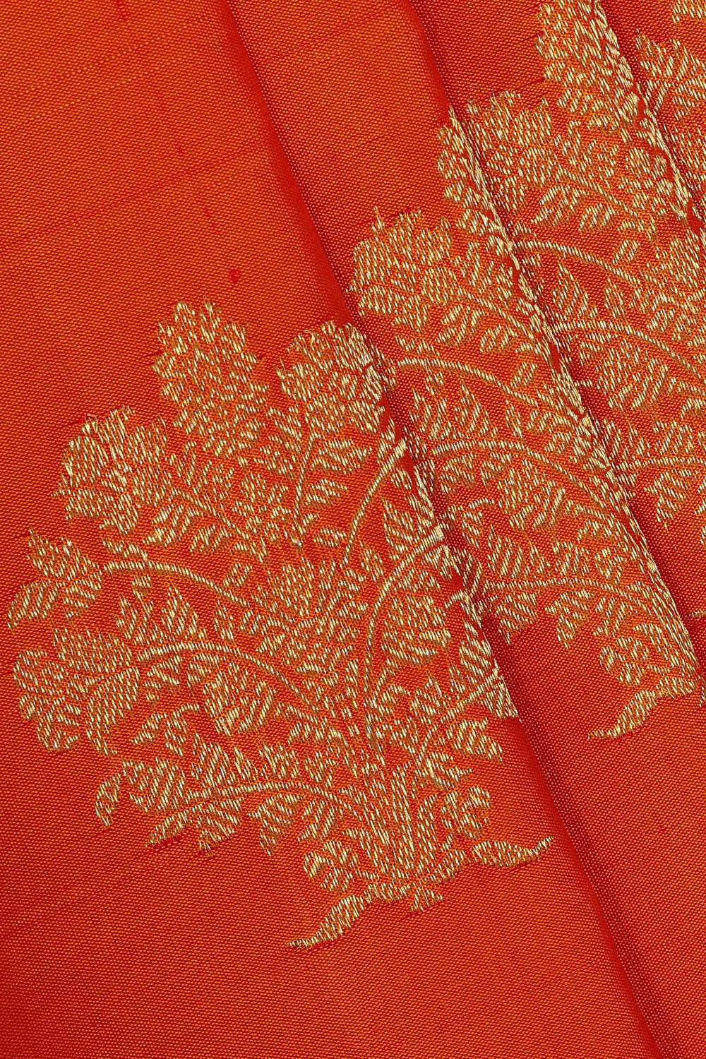 Image of Gadwal Silk Mustard Orange Saree