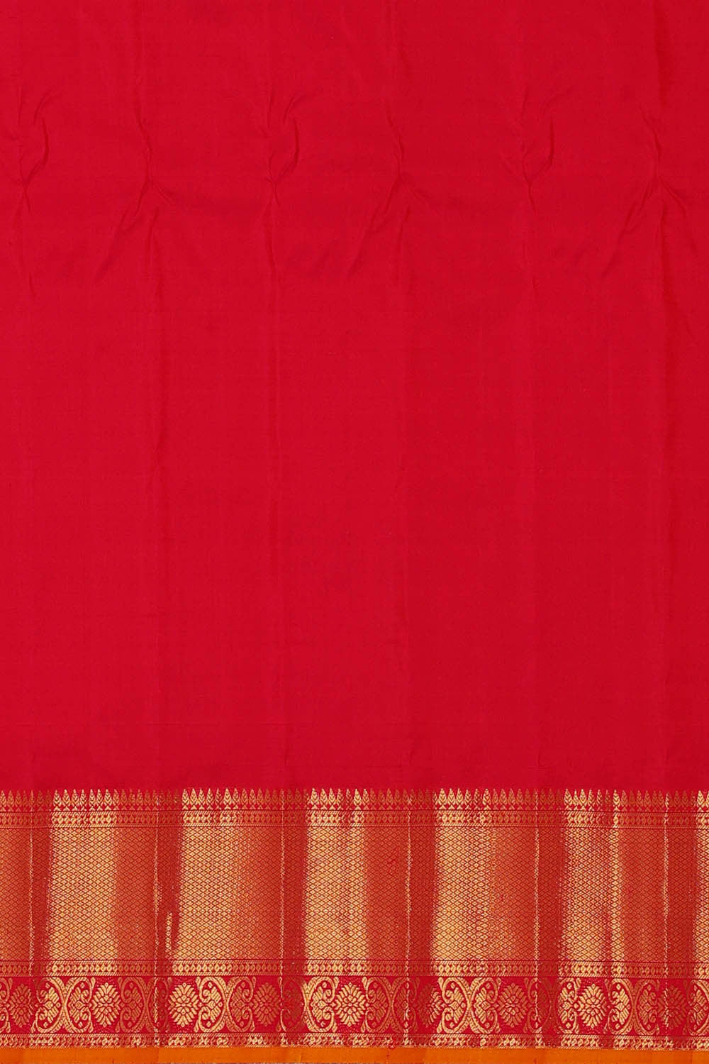 Image of Gadwal Silk Mustard Orange Saree