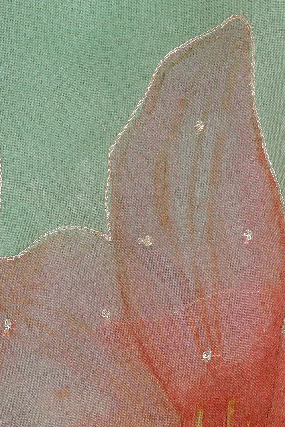 Image of Printed Banarasi Organza Sea Green Saree