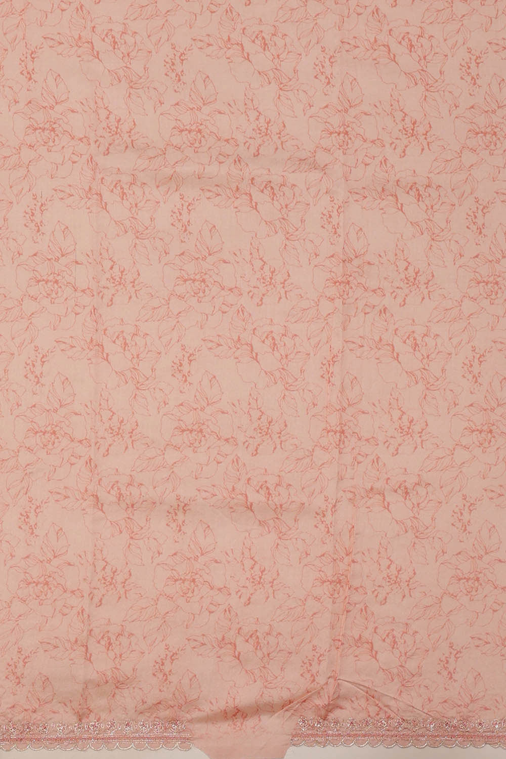 Printed Banarasi Organza Light Peach Saree