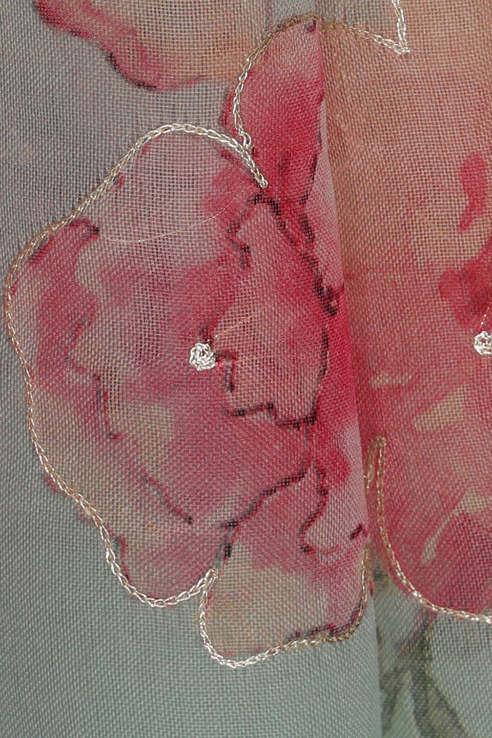 Image of Printed Banarasi Organza Sea Blue Saree