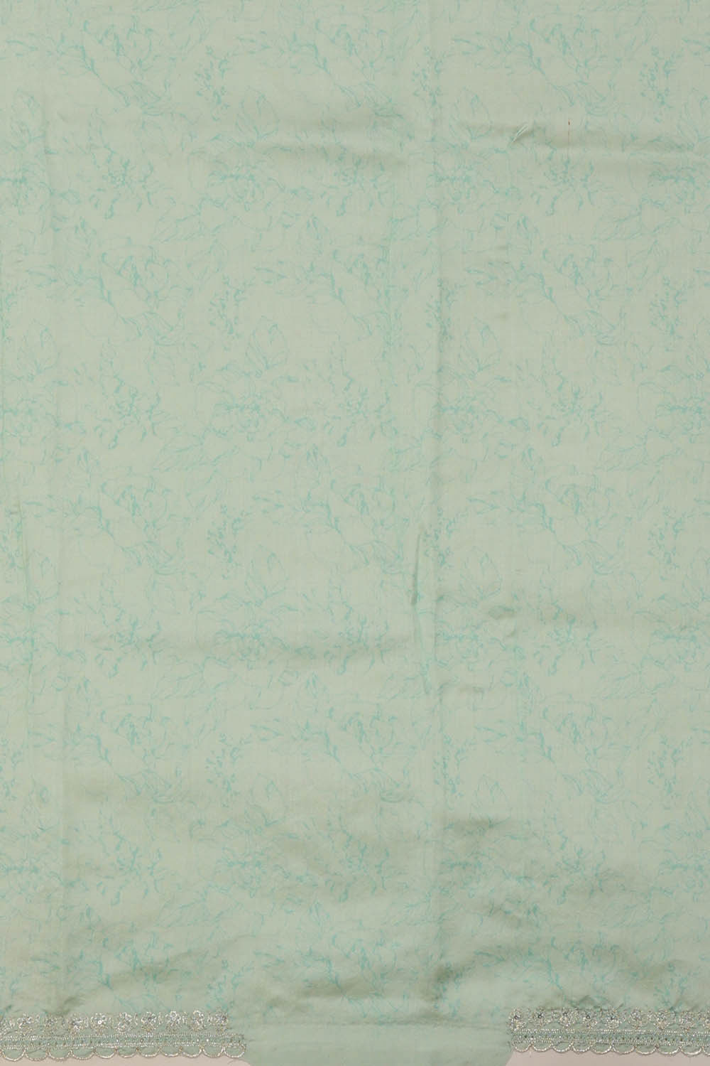 Image of Printed Banarasi Organza Sea Blue Saree