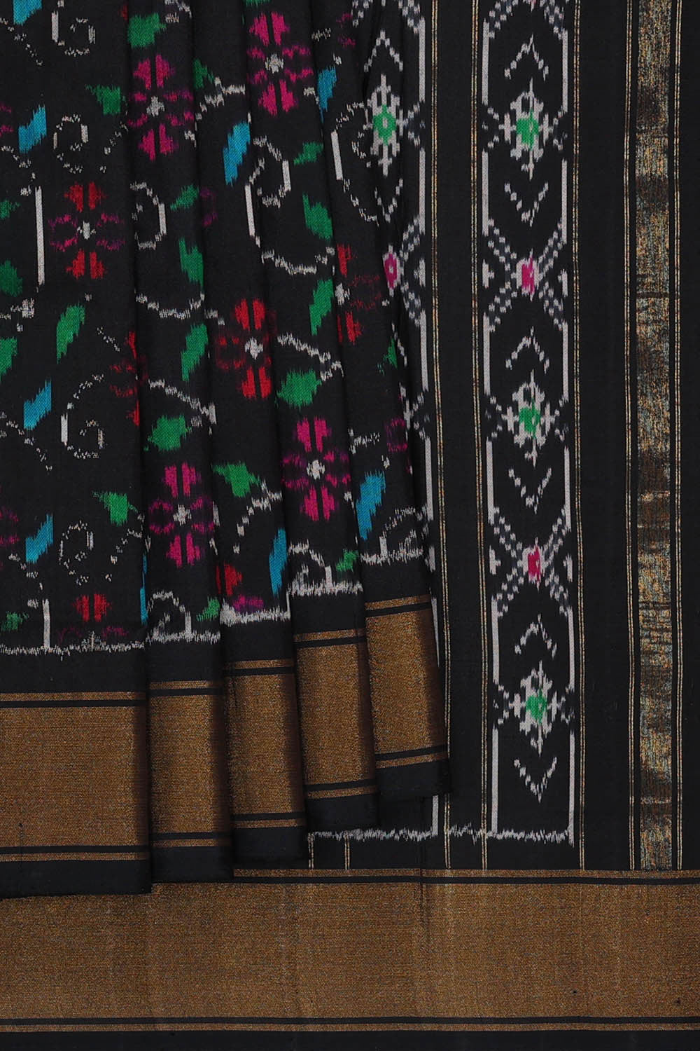 Image of Ikat Black Saree