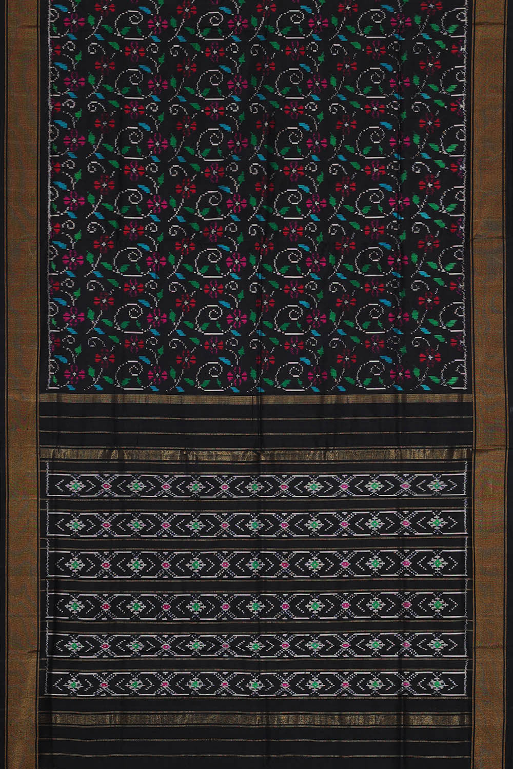 Ikat Black Saree
