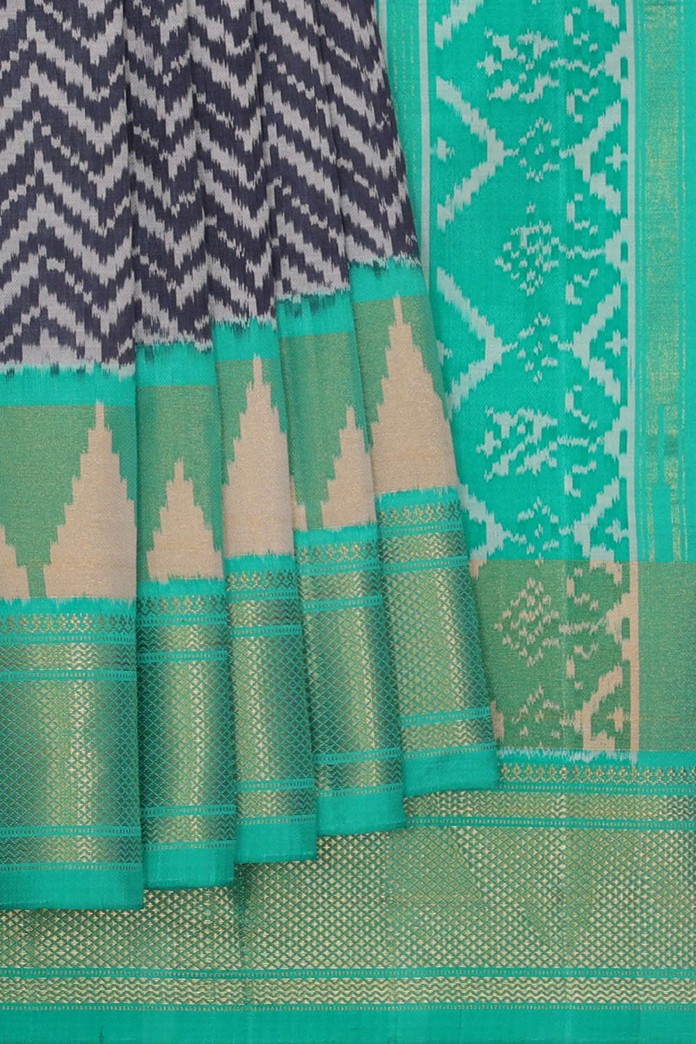 Image of Ikat Grey Saree