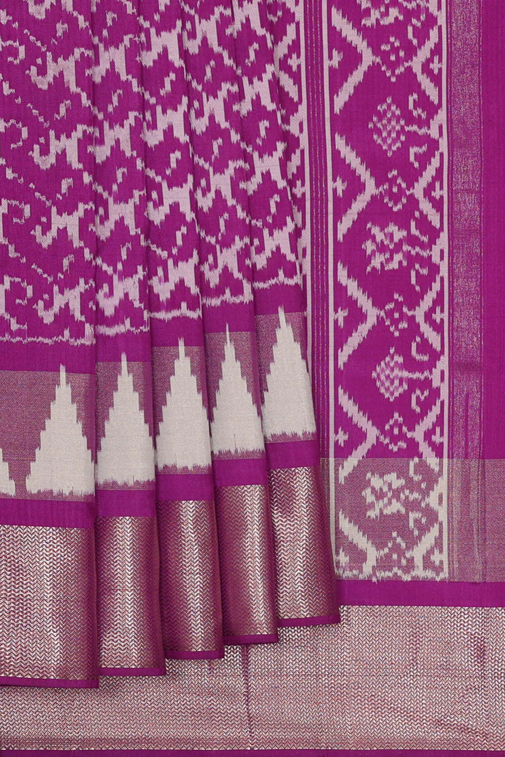 Ikat Magenta Purple Saree