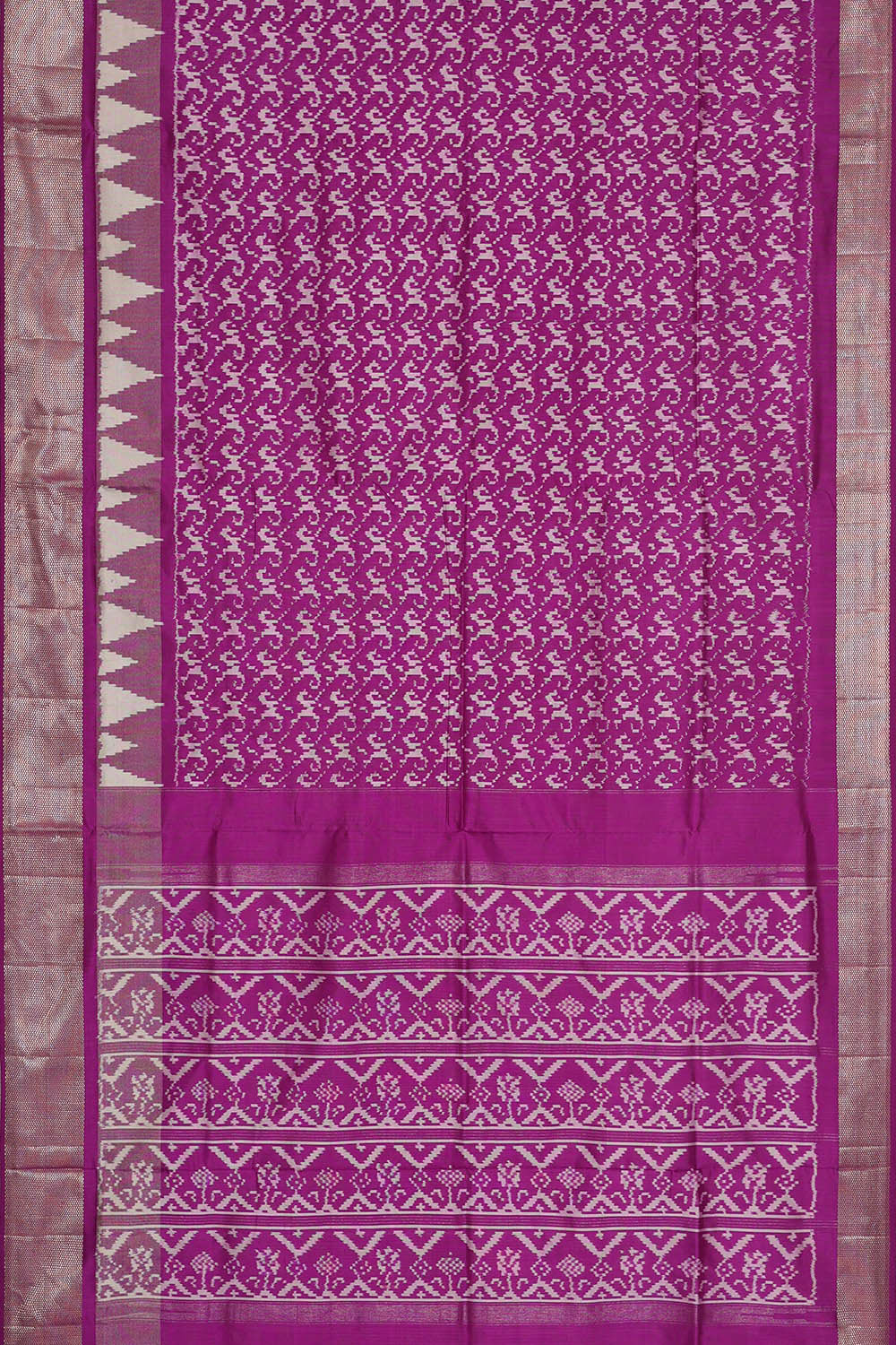 Ikat Magenta Purple Saree
