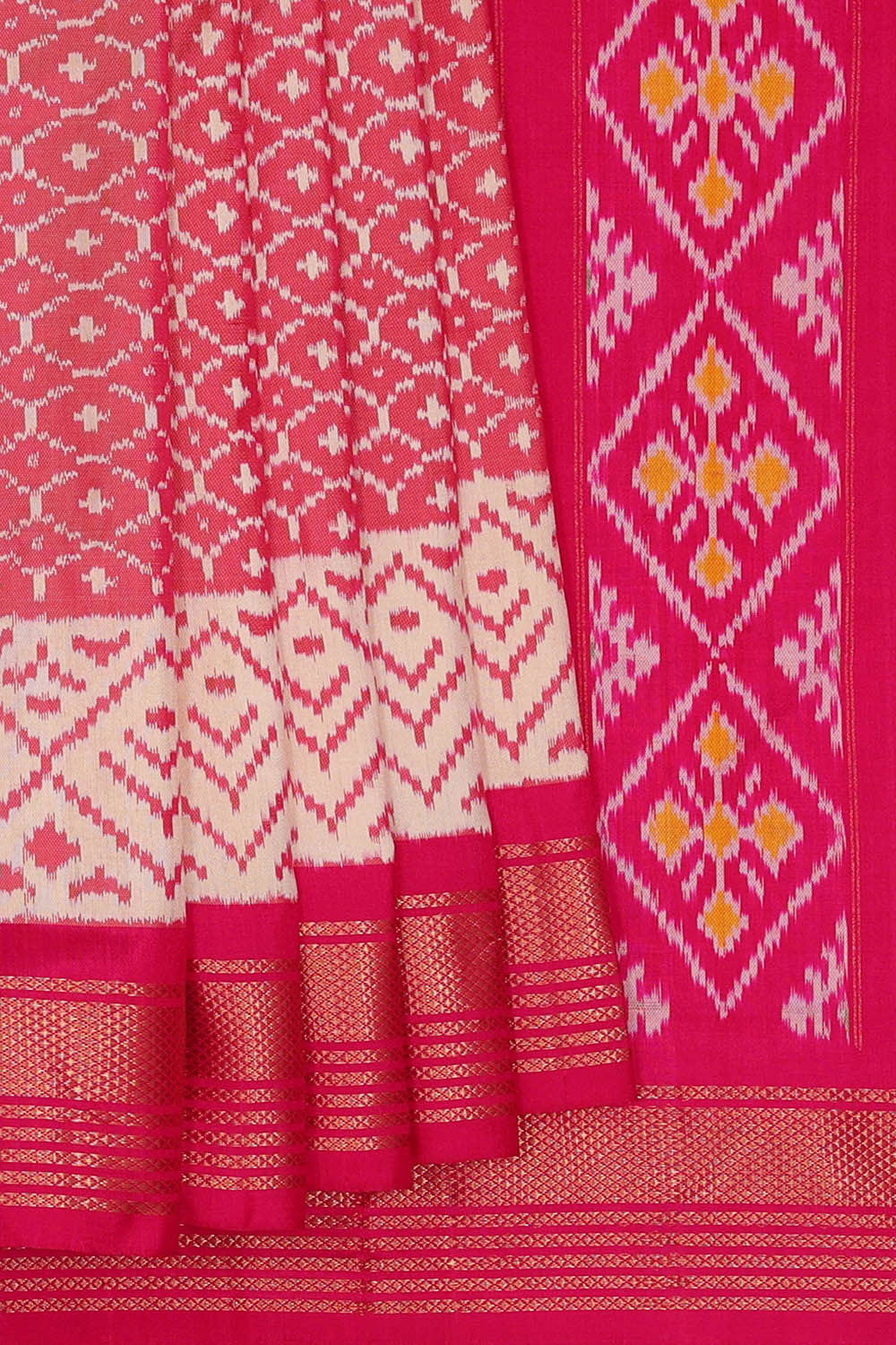 Image of Ikat Light Red Saree