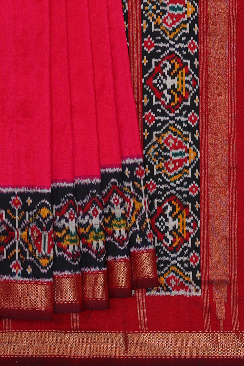 Ikat Light Red Saree