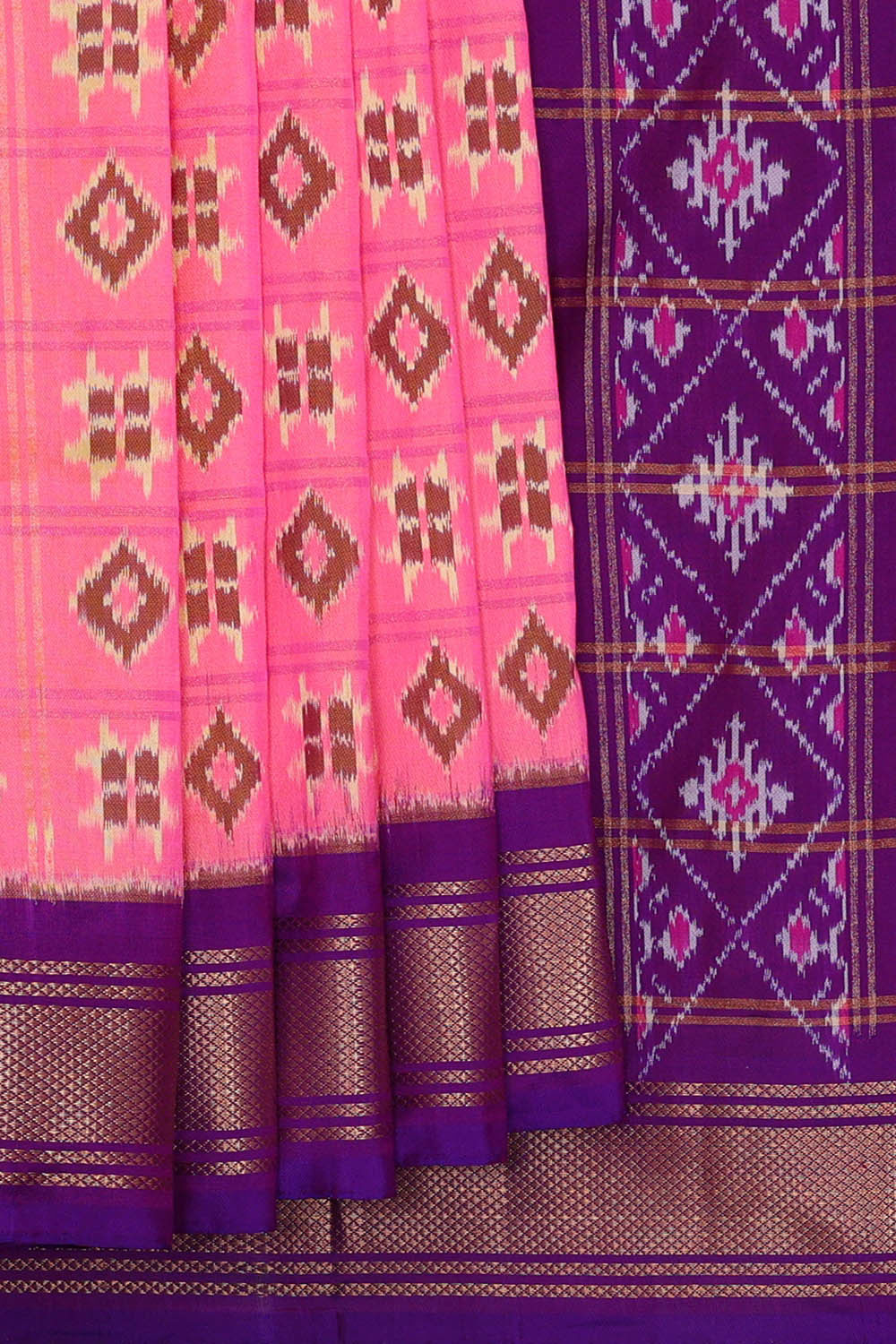 Image of Ikat Pink Saree