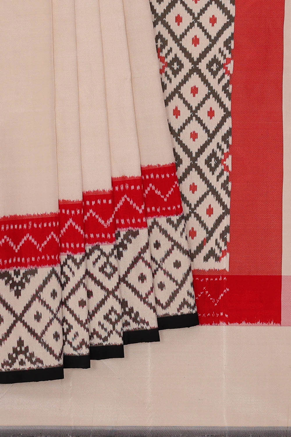 Image of Ikat Cream Saree