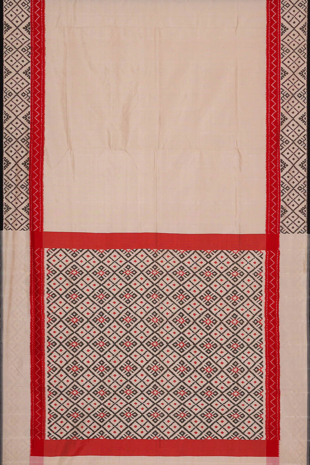 Ikat Cream Saree