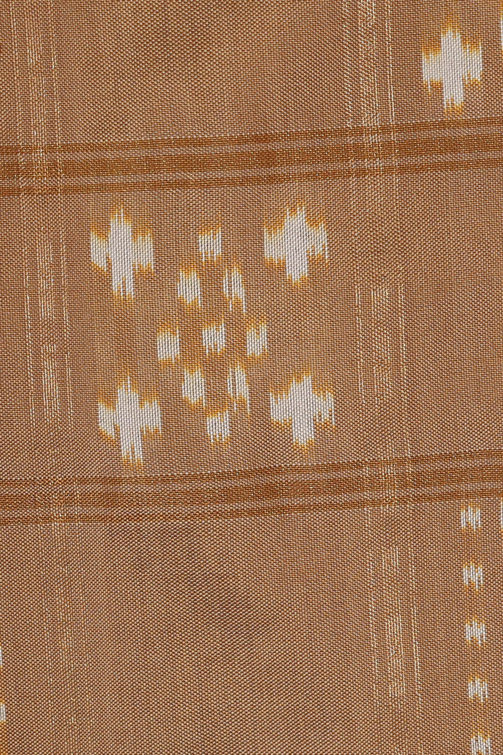 Ikat Dark Cream Saree