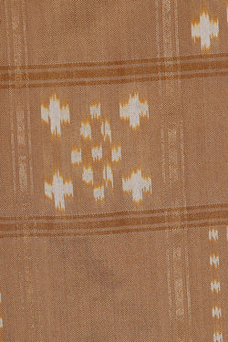 Image of Ikat Dark Cream Saree