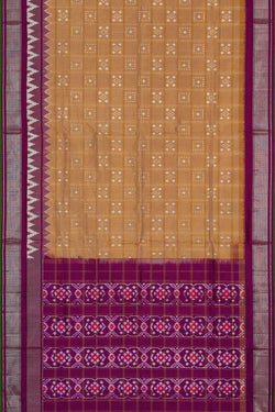 Image of Ikat Dark Cream Saree