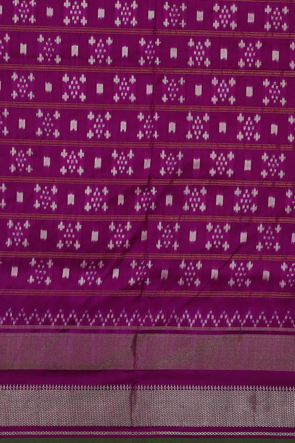 Ikat Dark Cream Saree