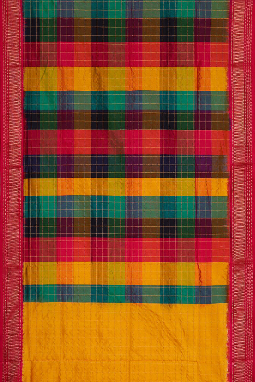 Image of Ikat Yellow Saree