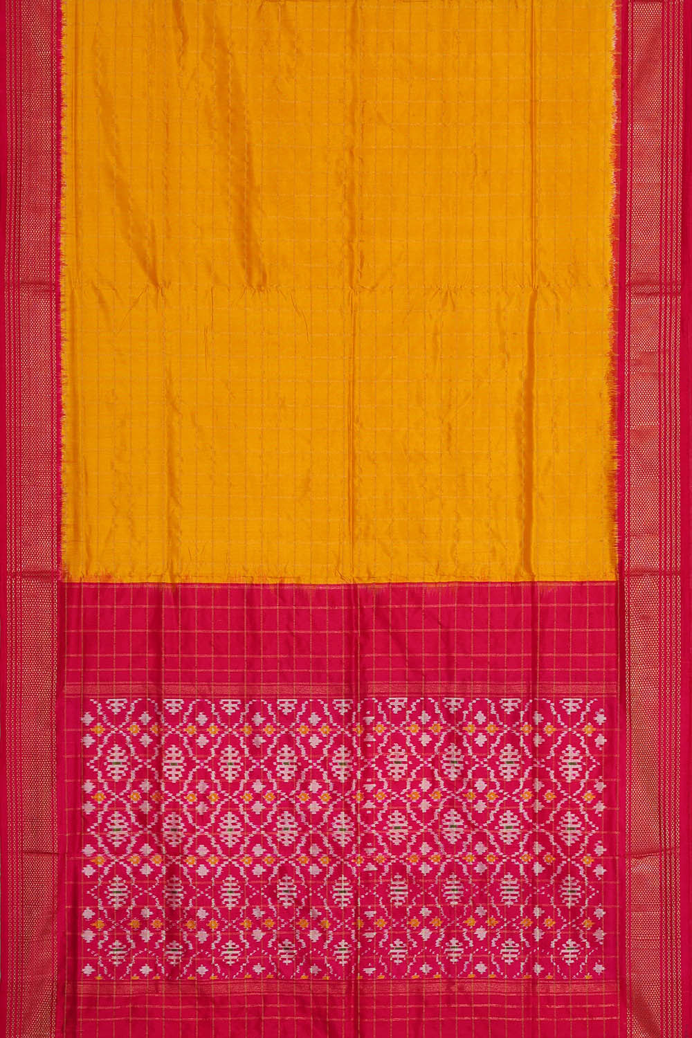 Image of Ikat Yellow Saree