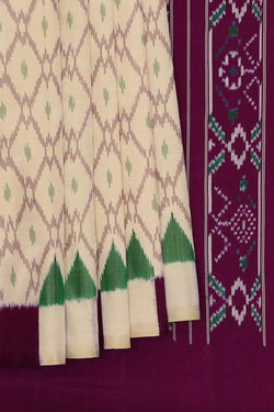 Image of Ikat Cream Saree