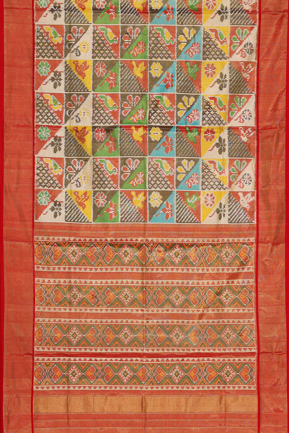 Rajkot Patola Tissue Multicolour Saree