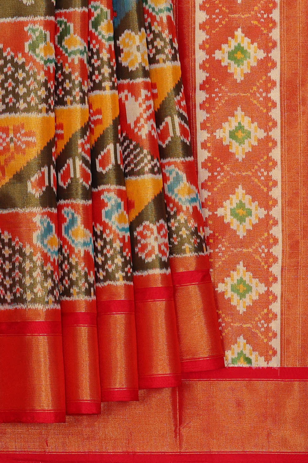 Image of Ikat Multicolour Saree