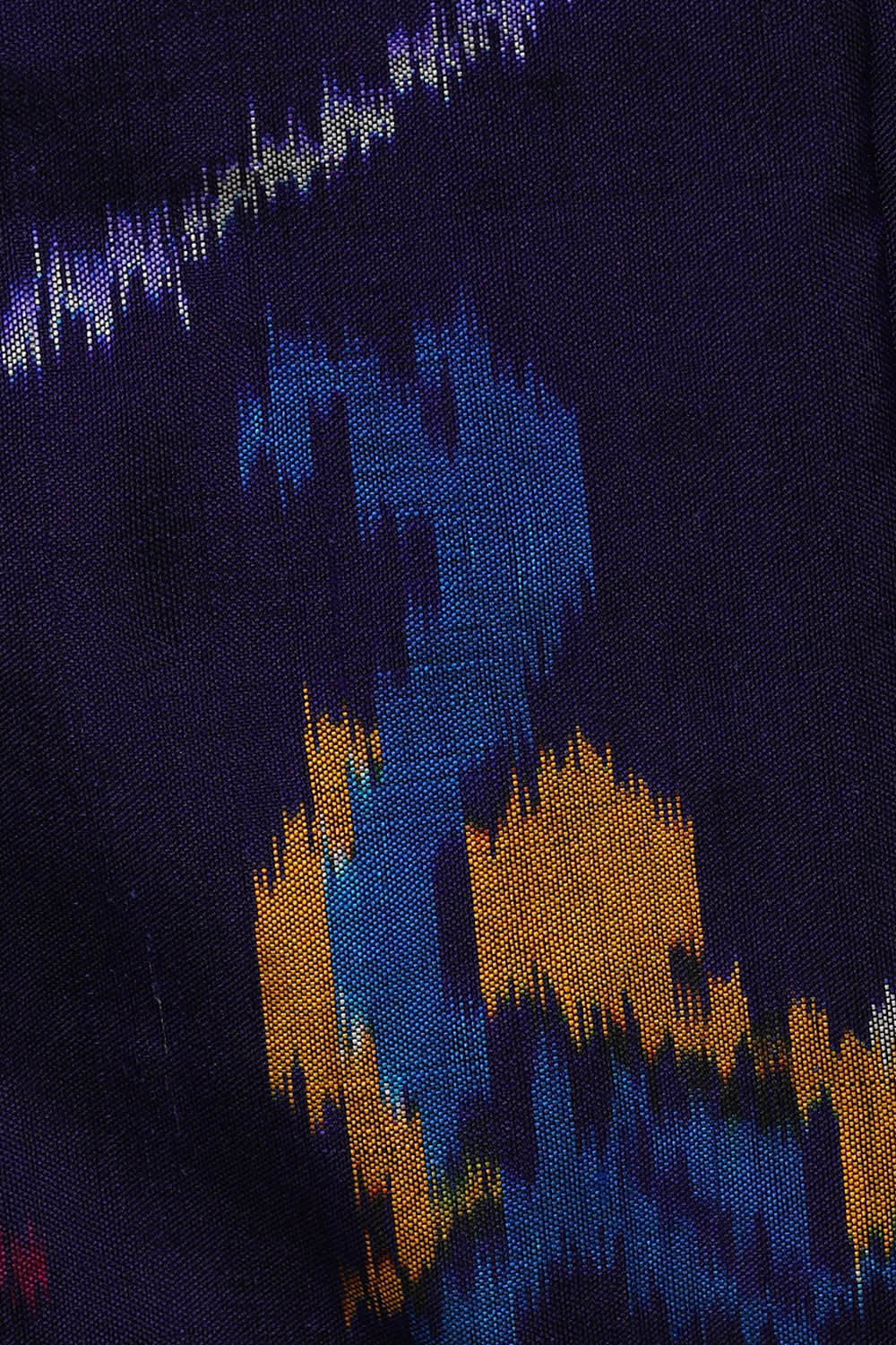 Image of Ikat Navy Blue Saree