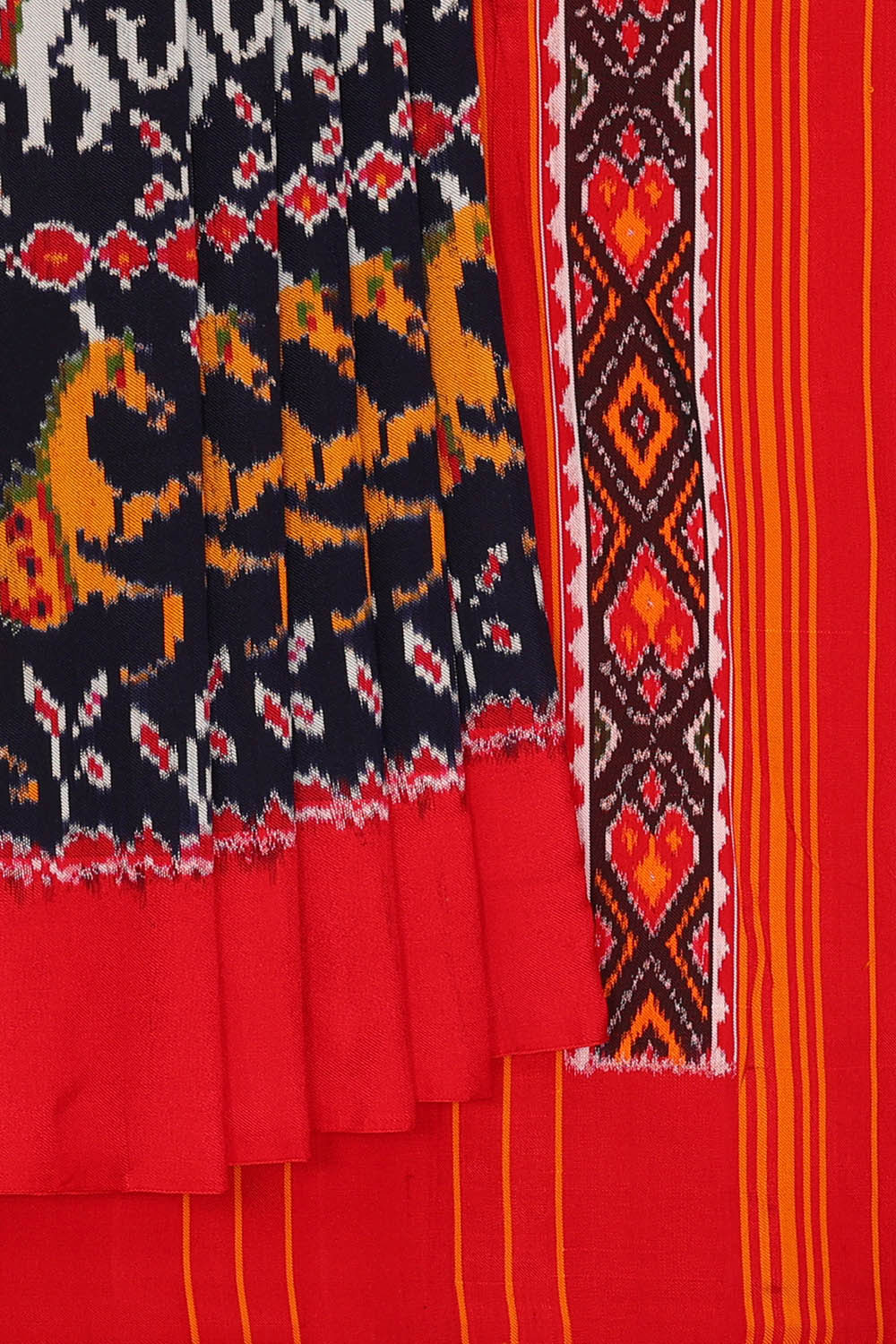 Image of Twill Patola Dark Navy Blue Saree