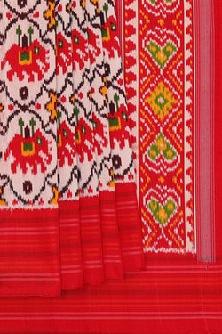 Image of Patola Cream-Red Saree